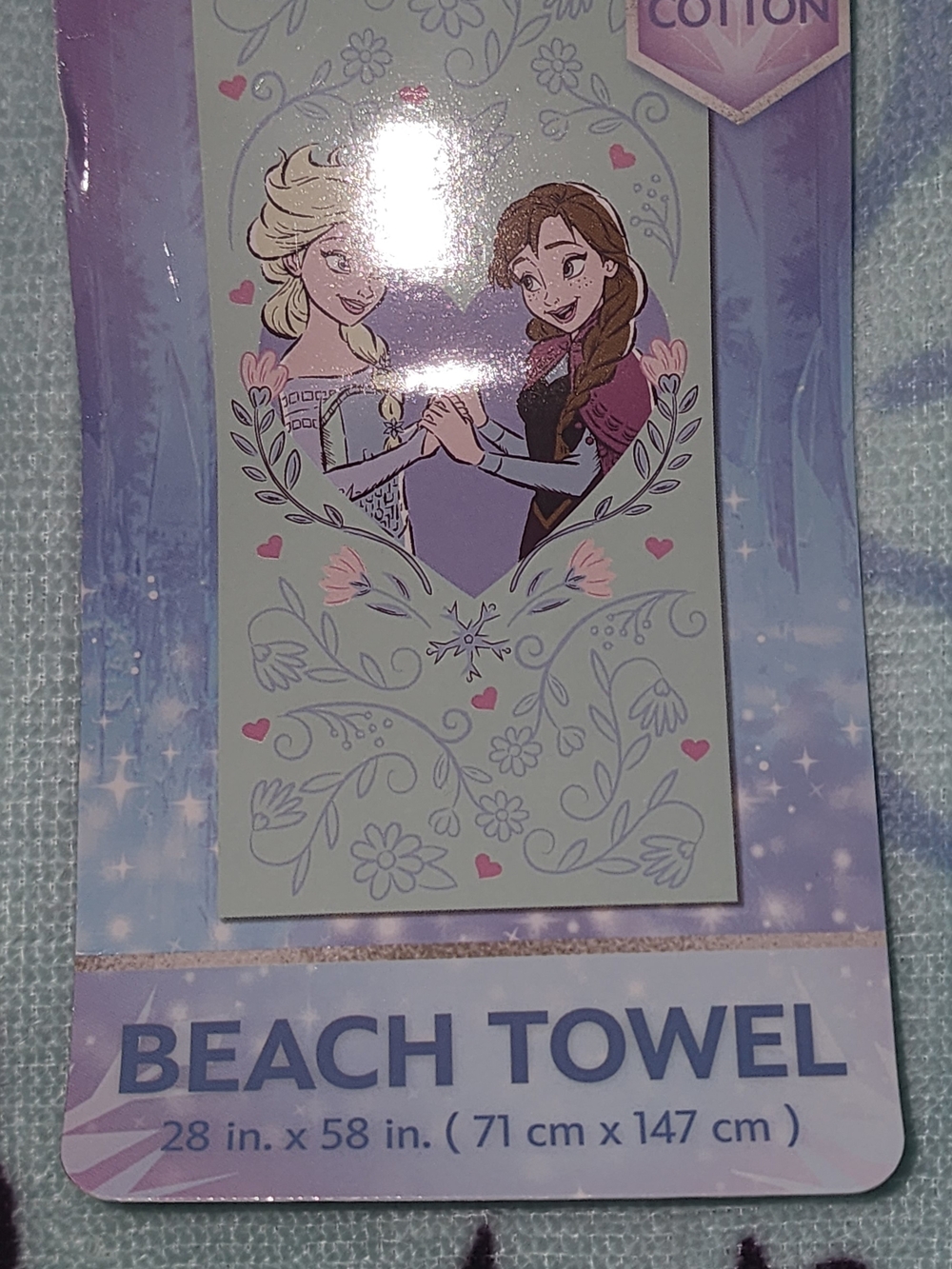 Disney Frozen Light Blue & Purple Beach Towel